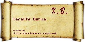 Karaffa Barna névjegykártya