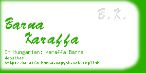 barna karaffa business card